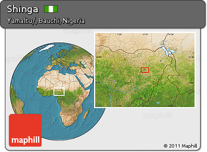 Satellite Location Map of Shinga
