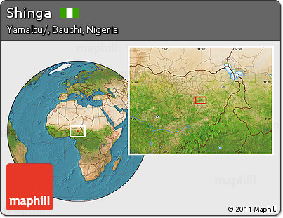 Satellite Location Map of Shinga