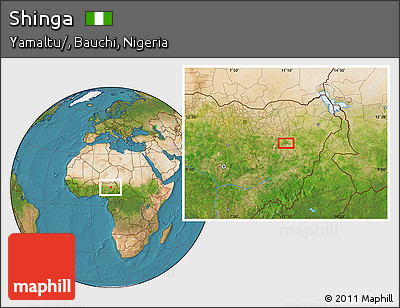 Satellite Location Map of Shinga