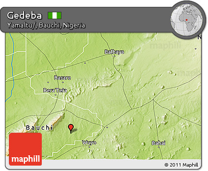 Physical 3D Map of Gedeba