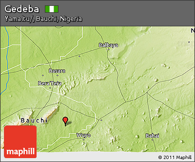 Physical 3D Map of Gedeba