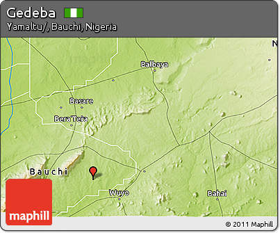 Physical 3D Map of Gedeba