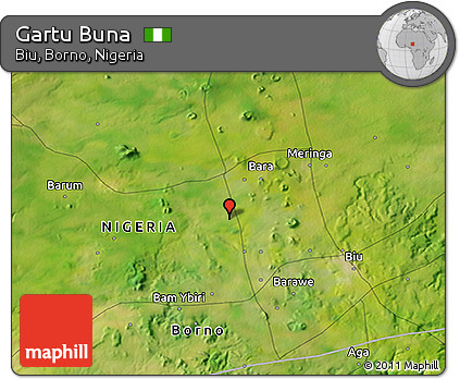 Satellite 3D Map of Gartu Buna