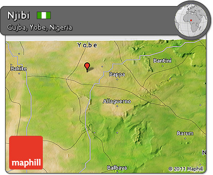 Satellite 3D Map of Njibi