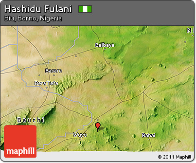Satellite 3D Map of Hashidu Fulani
