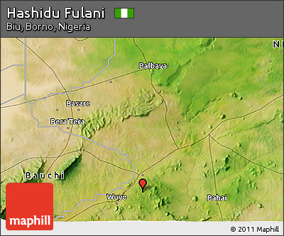 Satellite 3D Map of Hashidu Fulani
