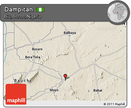 Shaded Relief 3D Map of Dampitan