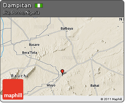 Shaded Relief 3D Map of Dampitan