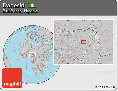 Gray Location Map of Daneski