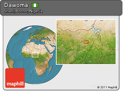 Satellite Location Map of Dawoma
