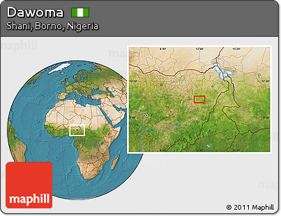 Satellite Location Map of Dawoma