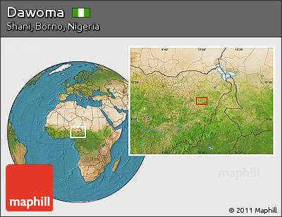 Satellite Location Map of Dawoma