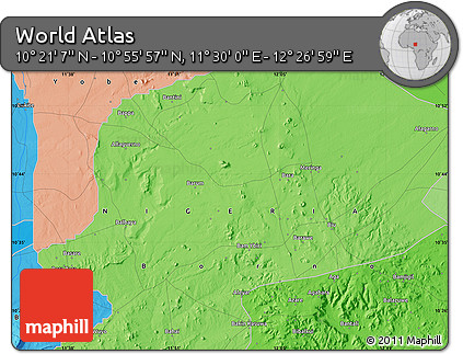 Political Map of the Area around 10° 38' 32" N, 11° 58' 29" E