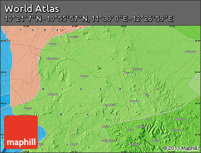 Political Map of the Area around 10° 38' 32" N, 11° 58' 29" E