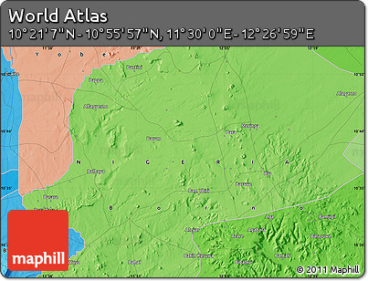 Political Map of the Area around 10° 38' 32" N, 11° 58' 29" E