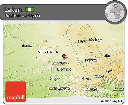 Physical Panoramic Map of Lakeri