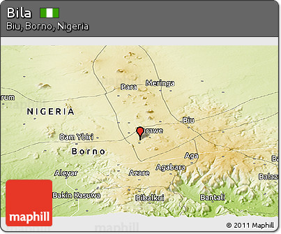 Physical Panoramic Map of Bila