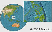 Satellite Location Map of Banago