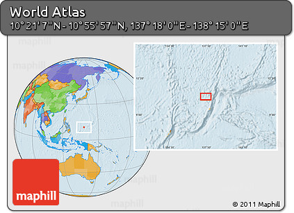 Political Location Map of the Area around 10° 38' 32" N, 137° 46' 30" E