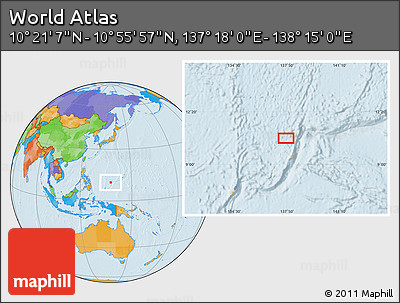Political Location Map of the Area around 10° 38' 32" N, 137° 46' 30" E