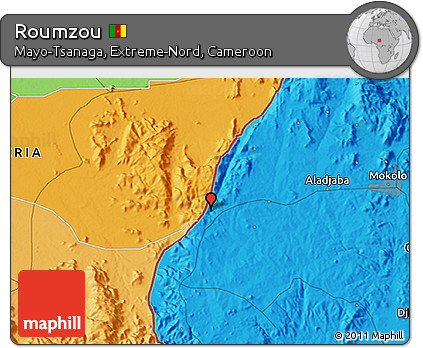 Political 3D Map of Roumzou