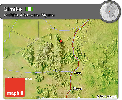 Satellite 3D Map of Simike