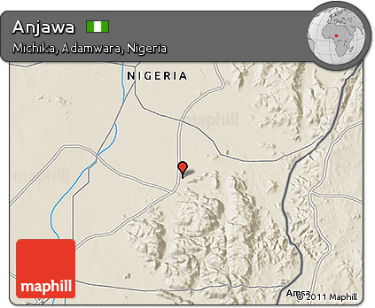 Shaded Relief 3D Map of Anjawa