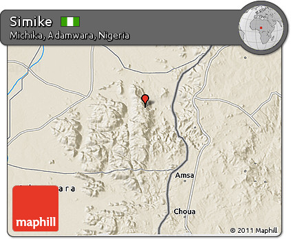 Shaded Relief 3D Map of Simike