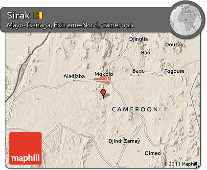 Shaded Relief 3D Map of Sirak