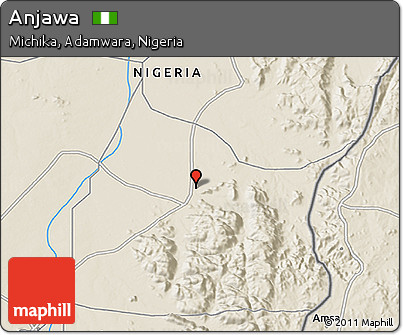 Shaded Relief 3D Map of Anjawa