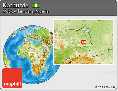 Physical Location Map of Konturde