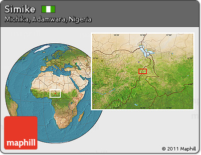 Satellite Location Map of Simike