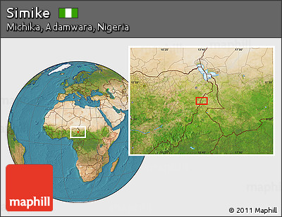 Satellite Location Map of Simike