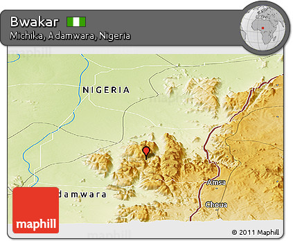 Physical Panoramic Map of Bwakar
