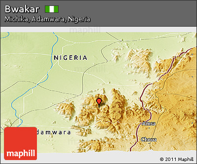 Physical Panoramic Map of Bwakar