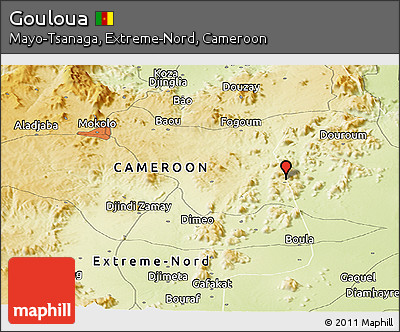 Physical Panoramic Map of Gouloua