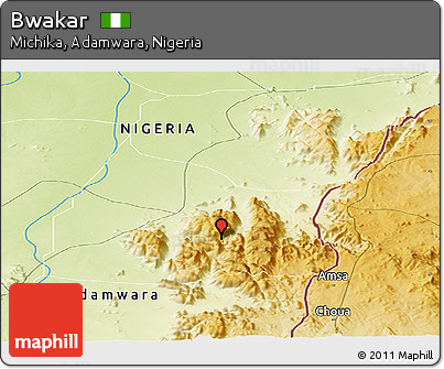 Physical Panoramic Map of Bwakar