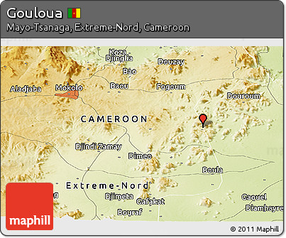 Physical Panoramic Map of Gouloua