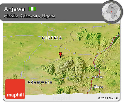 Satellite Panoramic Map of Anjawa