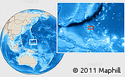 Shaded Relief Location Map of the area around 10° 38' 32" N, 145° 25' 30" E