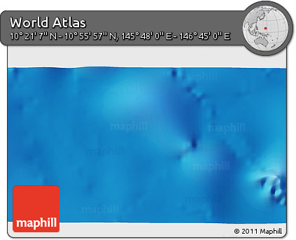 Physical 3D Map of the Area around 10° 38' 32" N, 146° 16' 30" E