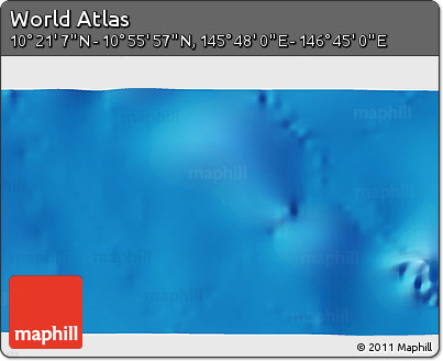 Physical 3D Map of the Area around 10° 38' 32" N, 146° 16' 30" E