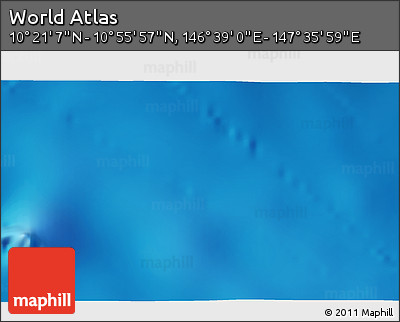 Physical 3D Map of the Area around 10° 38' 32" N, 147° 7' 30" E