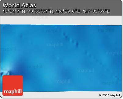 Physical 3D Map of the Area around 10° 38' 32" N, 147° 7' 30" E