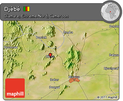 Satellite 3D Map of Djébé