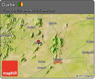 Satellite 3D Map of Djébé