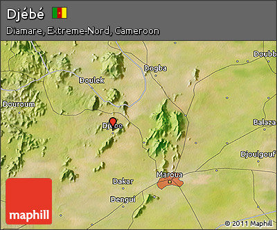 Satellite 3D Map of Djébé