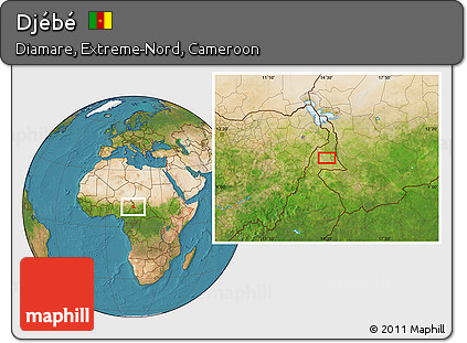 Satellite Location Map of Djébé