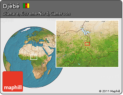 Satellite Location Map of Djébé