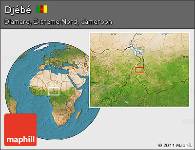 Satellite Location Map of Djébé